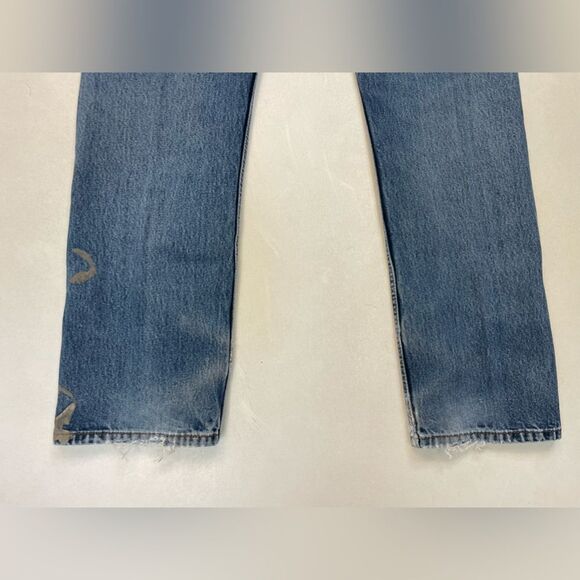 Levi’s 505 Denim Jeans Men Size 32 x 30 Blue Distressed Paint Tag Size 34 x 34 - Picture 7 of 13